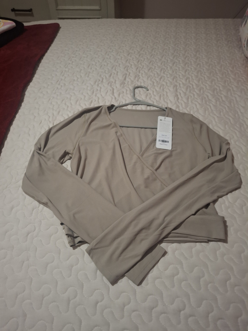 Womens CRZ Yoga Long-Sleeve Wrap Top - Beige